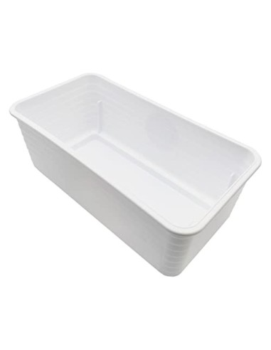 Acan Jardinera Rectangular Blanca de plástico 10 x 24,7 x 13 cm, Maceta, macetero, Recipiente para Plantas y Flores, Uso Inte