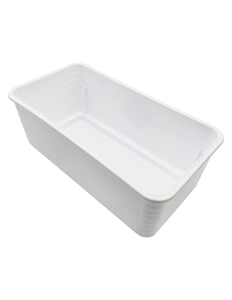 Acan Jardinera Rectangular Blanca de plástico 10 x 24,7 x 13 cm, Maceta, macetero, Recipiente para Plantas y Flores, Uso Inte