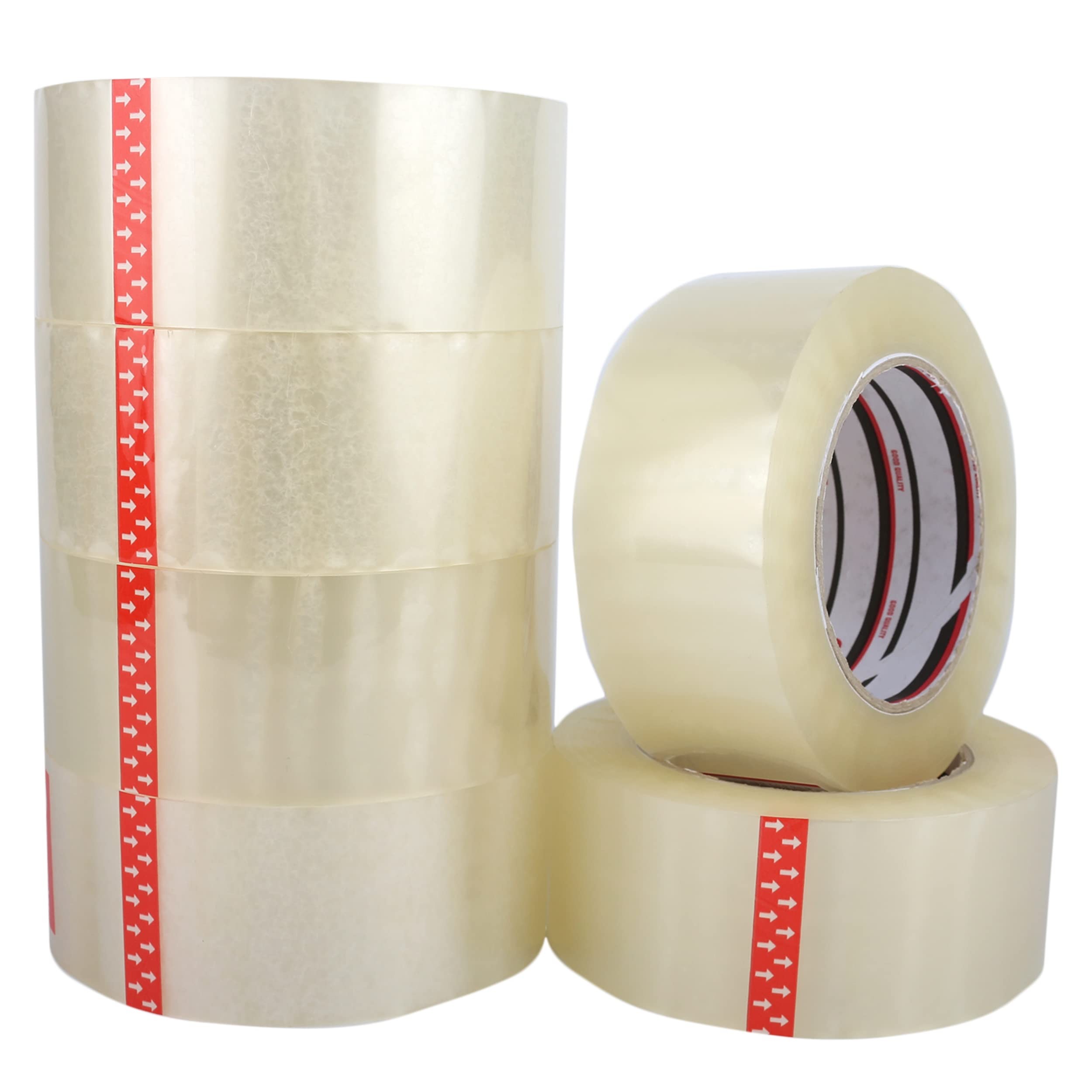 Pack 6 cintas adhesiva precinto transparente multiuso 48 mm x 120 m ideal  para embalar y cerrar cajas