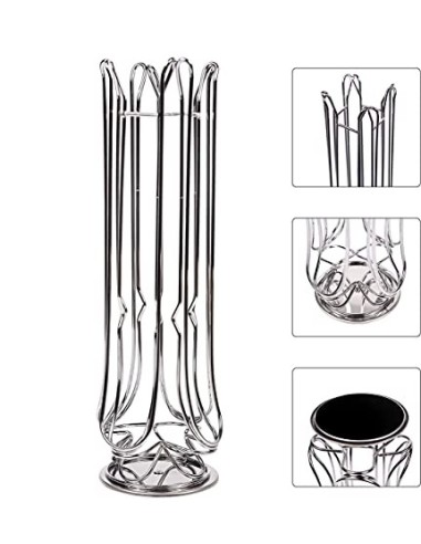 EXZACT Soporte para cápsulas de café, compatible con cápsulas Nespresso Vertuoline  24 piezas  - estante giratorio de torre d