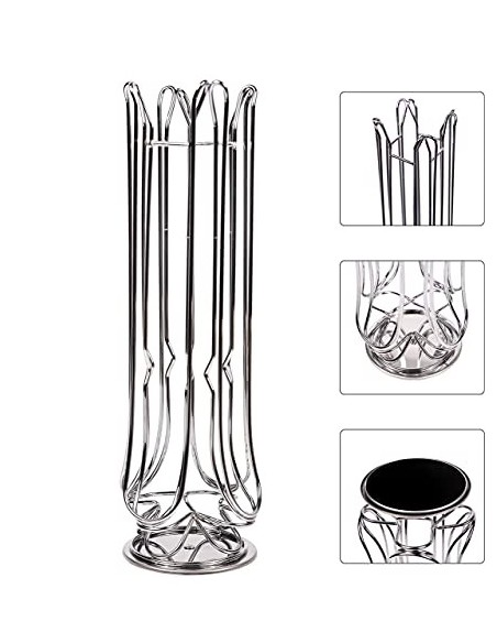 EXZACT Soporte para cápsulas de café, compatible con cápsulas Nespresso Vertuoline  24 piezas  - estante giratorio de torre d
