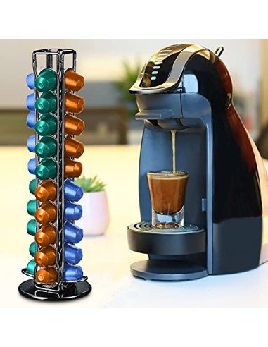 Frasheng Soportes para Cápsulas de Café,Puede Contener 40 cápsulas,360 Grados Giratorio,La base de fieltro y antiarañazos pro