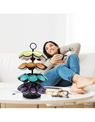 Wdmiya Soporte Giratorio para Cápsulas, Soporte para Cápsulas de Café Dolce Gusto para 36 piezas, Almacenamiento y Organizaci