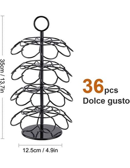 Wdmiya Soporte Giratorio para Cápsulas, Soporte para Cápsulas de Café Dolce Gusto para 36 piezas, Almacenamiento y Organizaci