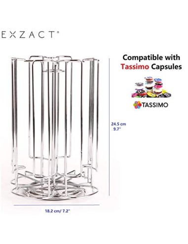 Exzact Soportes para Cápsulas Compatible para Tassimo  52 Piezas  - Expositores para cápsulas de café Tassimo - Soporte Girat
