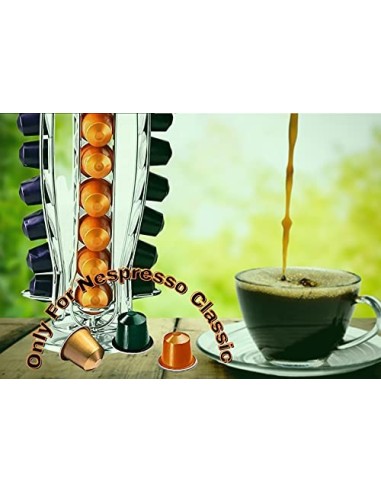 EXZACT Soporte para cápsulas de café, compatible con cápsulas Nespresso Classic  40 piezas  - estante giratorio de torre de c