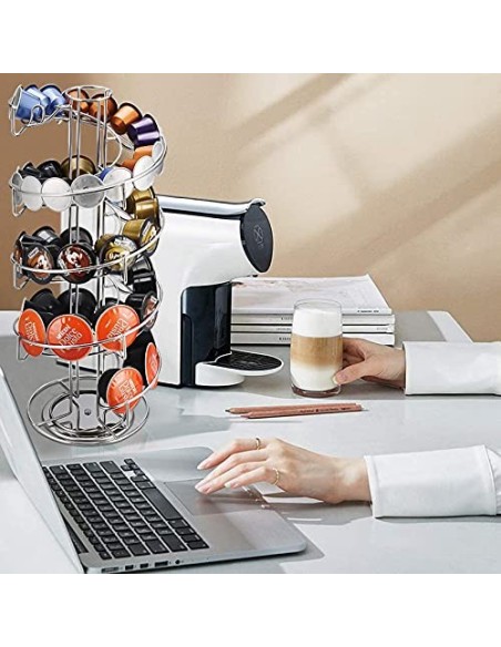 Soporte para cápsulas de café, SUNASQ Soporte para cápsulas de café con capacidad para 50 cápsulas, Organizador de almacenami