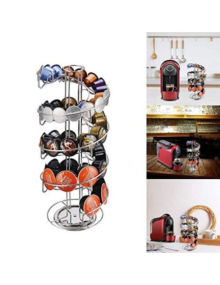 Soporte para cápsulas de café, SUNASQ Soporte para cápsulas de café con capacidad para 50 cápsulas, Organizador de almacenami