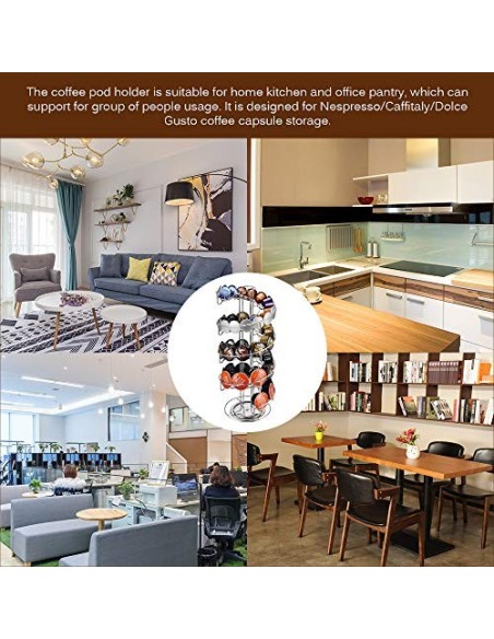 Soporte para cápsulas de café, SUNASQ Soporte para cápsulas de café con capacidad para 50 cápsulas, Organizador de almacenami