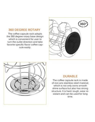 Soporte para cápsulas de café, SUNASQ Soporte para cápsulas de café con capacidad para 50 cápsulas, Organizador de almacenami