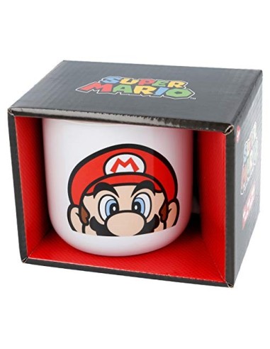Taza de cerámica para niños en caja de regalo  Super Mario 400 ml blanca 