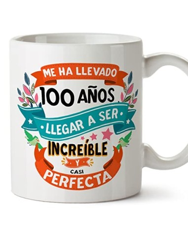 MUGFFINS Tazas 100 Cumpleaños - En Español - Me ha llevado 100 años llegar a ser increíble - 11 oz - Regalo original y divert