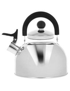 COM-FOUR® Tetera metálica 2.0 L - tetera retro de acero inoxidable - tetera para hervir agua - tetera retro para estufa.  01  2