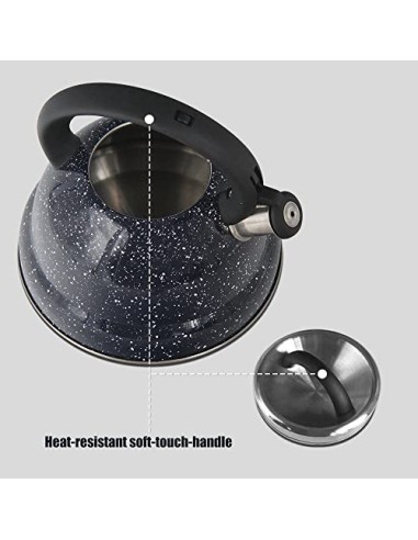 Rossetto-Tetera clásica para inducción,hervidor de agua gas,INOX premier, 3L, azul ,con silbato y mango antiquemaduras,apta p