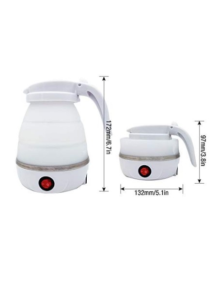 Jooheli Hervidor Eléctrico Plegable,600ml Hervidor Eléctrico Plegable con Fondo de Acero Inoxidable para Viajes para Senderis