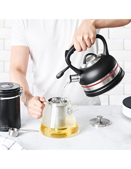 SILBERTHAL Tetera inducción 1,6 litros | Tetera silbante todo tipo de cocinas | Hervidor silbato para estufa | Acero inoxidab