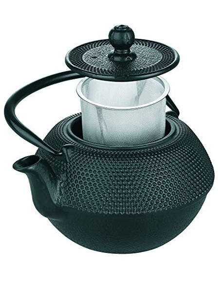 IBILI Hierro Fundido Color Negro-Tetera de Mesa-Mantiene el Calor-Asa Plegable-0,30 litros, Acero Inoxidable