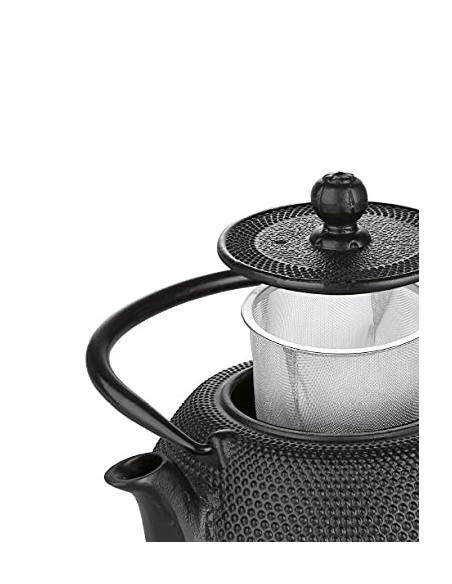 IBILI Hierro Fundido Color Negro-Tetera de Mesa-Mantiene el Calor-Asa Plegable-0,30 litros, Acero Inoxidable