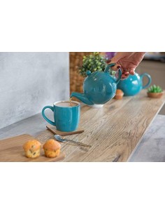 London Pottery Globe Tetera con colador, cerámica, Agua, 4 Cup  900 ml  2