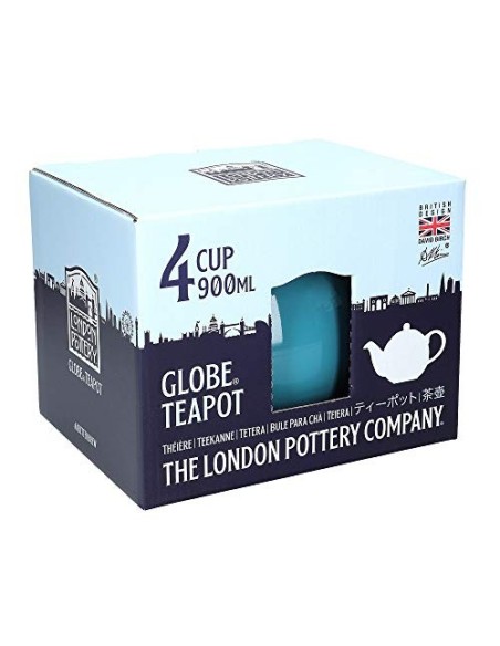 London Pottery Globe Tetera con colador, cerámica, Agua, 4 Cup  900 ml 