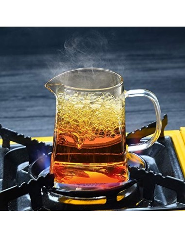 Wisolt Teteras de Vidrio con infusor extraíble Vidrio de borosilicato High Caldera de té de Hojas Sueltas en Forma Cuadrada 3