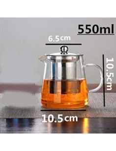 YUEMING Tetera de Vidrio Transparente con infusor Desmontable Tetera de Vidrio con infusor, Apta para microondas y Estufa Seg 2