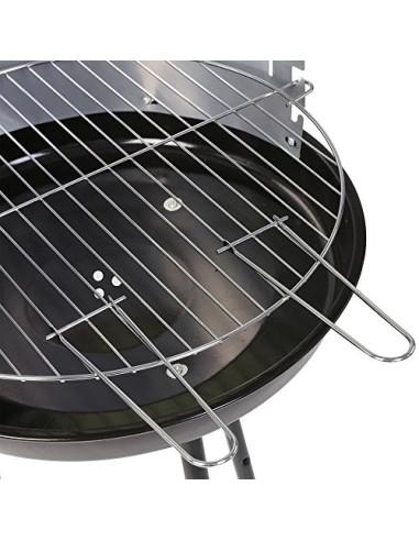 Ldk Garden Barbacoa de carbón y Estructura de Acero Negra, 45x45x74 cm