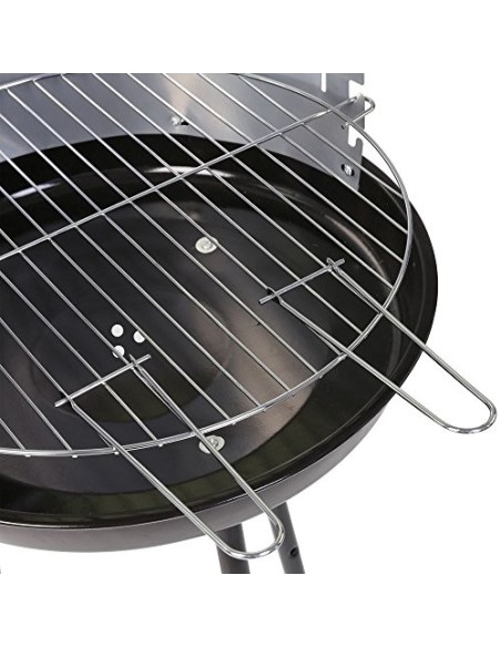 Ldk Garden Barbacoa de carbón y Estructura de Acero Negra, 45x45x74 cm