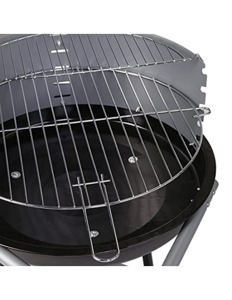 Ldk Garden Barbacoa Redonda de carbón y Estructura de Acero Negra