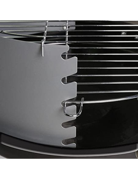 Ldk Garden Barbacoa Redonda de carbón y Estructura de Acero Negra