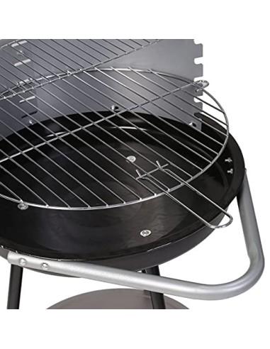 Ldk Garden Barbacoa Redonda de carbón y Estructura de Acero Negra