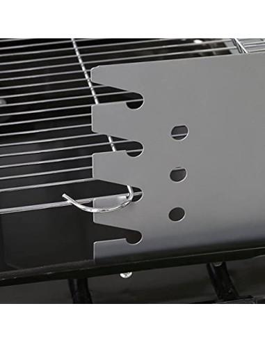 Ldk Garden Barbacoa de carbón con parrilla y Estructura de Acero Negra  Rectangular 