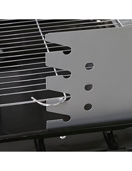 Ldk Garden Barbacoa de carbón con parrilla y Estructura de Acero Negra  Rectangular 