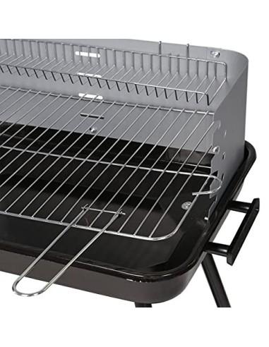 Ldk Garden Barbacoa de carbón con parrilla y Estructura de Acero Negra  Rectangular 