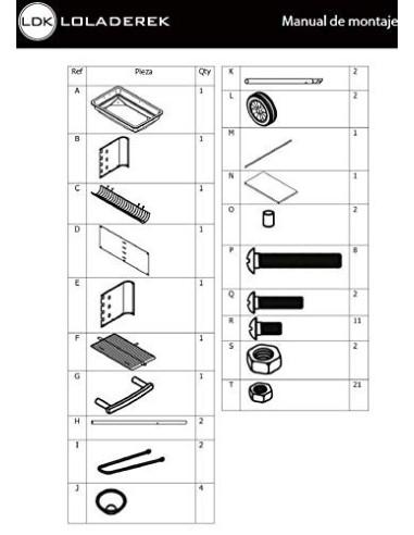 Ldk Garden Barbacoa de carbón con parrilla y Estructura de Acero Negra  Rectangular 