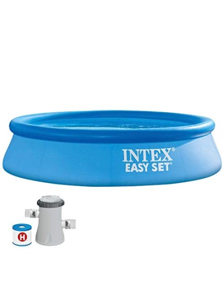 Intex 28108NP - Piscina hinchable INTEX, Ø244x61 cm, 1.942 litros, Piscina redonda, Con depuradora cartucho, 1.250 litros/hor