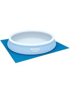 BESTWAY 58002 - Tapiz de Suelo Protector 396x396 cm para Piscina Redonda con Diámetro 366 cm de PVC Resistente Cuadrado Color