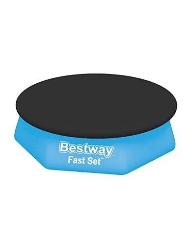 Bestway Flowclear - Lona Protectora de PVC, diámetro de 220 cm, para Piscinas Fast Set con diámetro de 244 cm, Color Negro