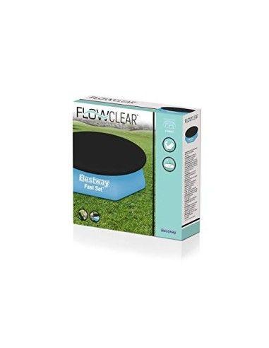 Bestway Flowclear - Lona Protectora de PVC, diámetro de 220 cm, para Piscinas Fast Set con diámetro de 244 cm, Color Negro