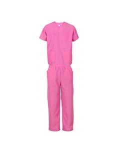 H HANSEL HOME Conjunto Uniforme Sanitario Rosa Casaca y Pantalón Laboral Casaca y Pantalón Rosa Sanitarios Unisex Uniformes S