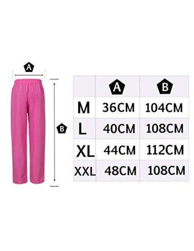 H HANSEL HOME Uniforme Sanitario Rosa Pantalón Laboral con Elástico Pantalón Rosa Sanitarios Unisex Uniformes Sanitarios Médi