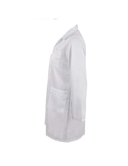 Kiz Kiz Bata de Laboratorio Manga Larga Blanca Abrigo Médico Doctoras Científico Uniforme Sanitario Unisex Hombre Y Mujer Uni