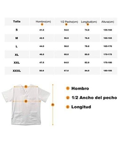 Kiz Kiz Casaca Sanitaria Uniforme Sanitario Unisex Hombre Y Mujer Uniforme Hospitalario Doctor Enfermera  L 