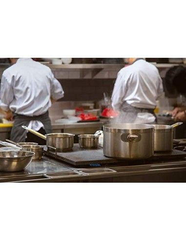 Chaqueta Cocinero Uniforme Cocinero de Manga Corta con Tres Bolsillos Blanco/Negro  Blanco, L 