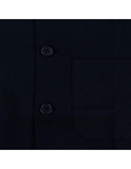 Chaqueta Cocinero Uniforme Cocinero de Manga Corta con Tres Bolsillos Blanco/Negro