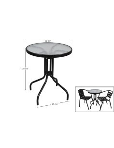 Mesa metal base cristal