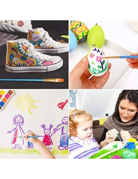 Vicloon Pinceles para Pintura, 10 Piezas of Pinceles de Nylon para acuarela, óleo, cara, dibujo de líneas, Set de Pinceles de