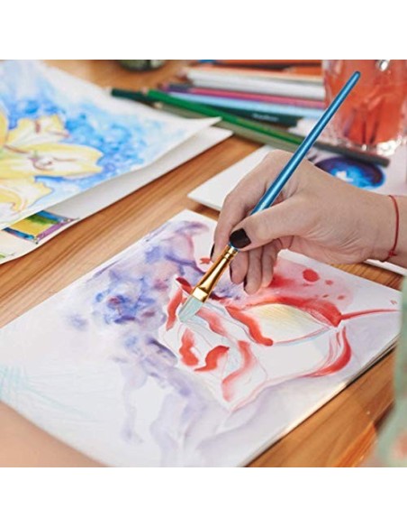 Vicloon Pinceles para Pintura, 10 Piezas of Pinceles de Nylon para acuarela, óleo, cara, dibujo de líneas, Set de Pinceles de