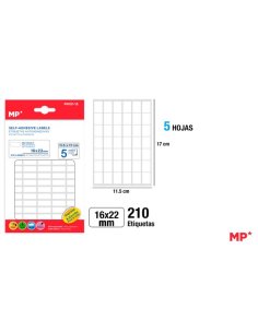 ETIQUETAS BLANCAS D 16x22mm...