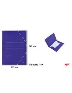 Carpeta azul con solapa